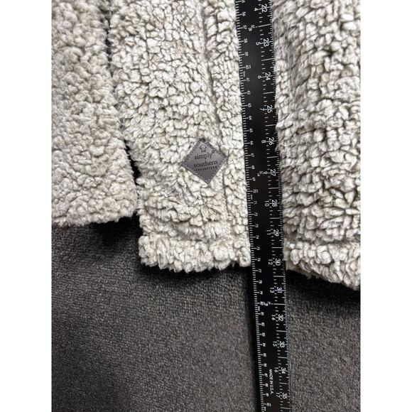 Simply Southern Pullover Womens XL Gray Sherpa Fleece Quarter Zip Teddy Cozy - Picture 9 of 9